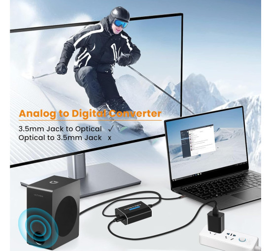 Аналого-цифровий аудіоперетворювач AMANKA MO-89 3,5 мм на оптичний кабель-адаптер AUX (3176)