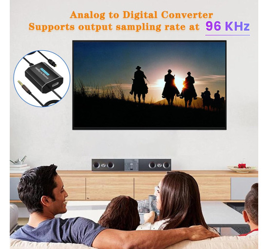 Аналого-цифровий аудіоперетворювач AMANKA MO-89 3,5 мм на оптичний кабель-адаптер AUX (3176)