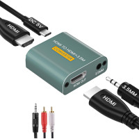 Аналоговий аудіоадаптер Hdiwousp HDMI-HDMI 3,5 мм AUX L/R Stereo (3175)