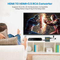 Аналоговий аудіоадаптер Hdiwousp HDMI-HDMI 3,5 мм AUX L/R Stereo (3175)