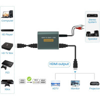 Аналоговий аудіоадаптер Hdiwousp HDMI-HDMI 3,5 мм AUX L/R Stereo (3175)