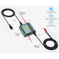 Аналоговий аудіоадаптер Hdiwousp HDMI-HDMI 3,5 мм AUX L/R Stereo (3175)