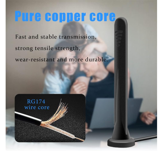 Антена Greatzer 4G 5G LTE Mimo Всеспрямована 600-6000 МГц, підсилювач сигналу для приміщень та вулиці, з кабелем 3 м (0189)