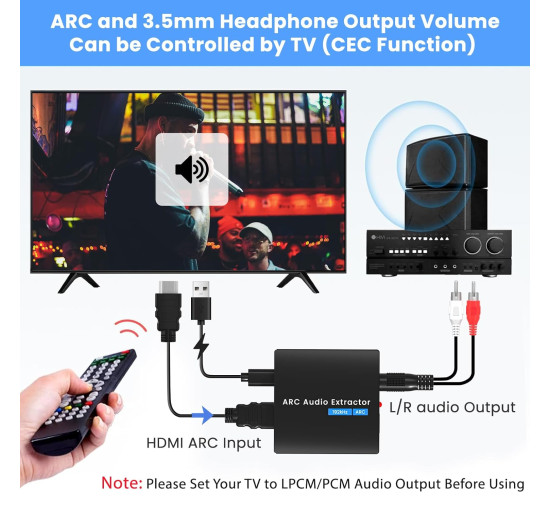 Аудіоадаптер AMANKA mo-92 HDMI ARC 192 кГц ARC (3177)