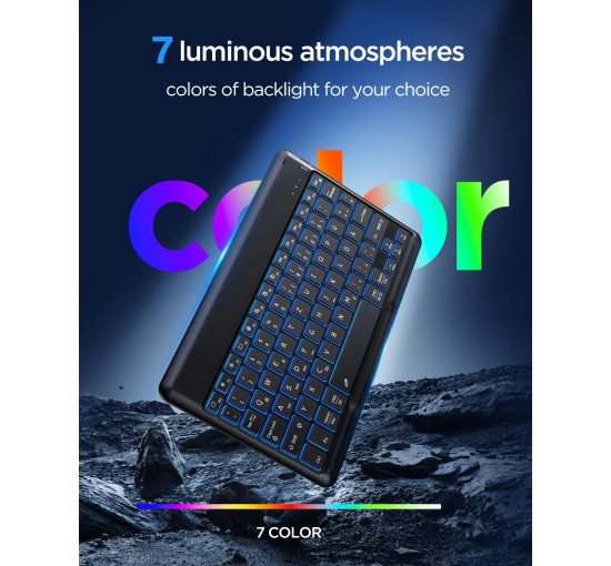 Бездротова Bluetooth-клавіатура EasyAcc ‎K02, сумісна з планшетами Windows/Android/iOS, чорна (3039)