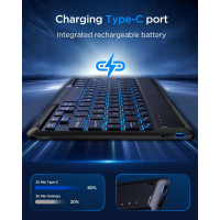 Бездротова Bluetooth-клавіатура EasyAcc ‎K02, сумісна з планшетами Windows/Android/iOS, чорна (3039)