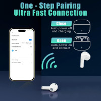 Беспроводные Bluetooth-наушники DIAIDIAI A6, Hi-Fi стереонаушники с 4 микрофонами, сенсорное управление, водонепроницаемые IPX7, совместимые со смартфоном, черные (0035)