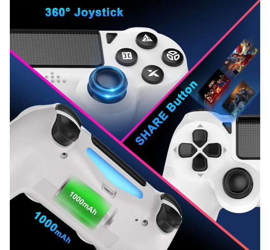 Бездротові контролери DYONDER для PS4/Pro/Slim та ПК, білий (3197)