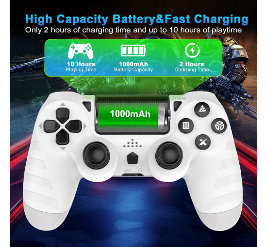 Бездротові контролери DYONDER для PS4/Pro/Slim та ПК, білий (3197)