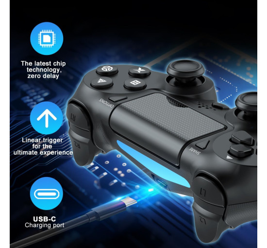 Бездротові контролери DYONDER для PS4/Pro/Slim та ПК, чорний (3198)