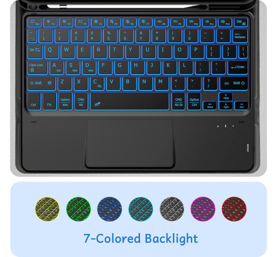 Бездротова клавіатура CACOE K08BT для iPad/Samsung/Lenovo/Windows/iPad Pro/iPad mini, чорний (2167)