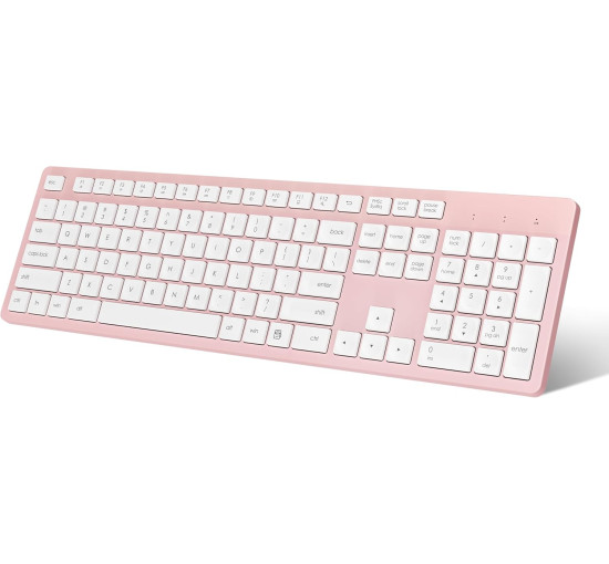 Бездротова клавіатура LeadsaiL K786-KB, рожева (4172)