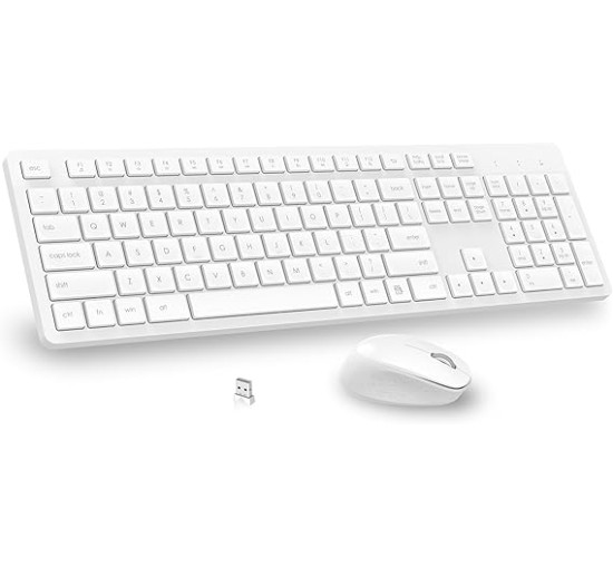 Бездротова клавіатура та миша LeadsaiL K786, білий (4174)