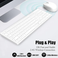 Бездротова клавіатура та миша LeadsaiL K786, білий (4174)