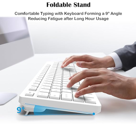 Бездротова клавіатура та миша LeadsaiL K786, білий (4174)