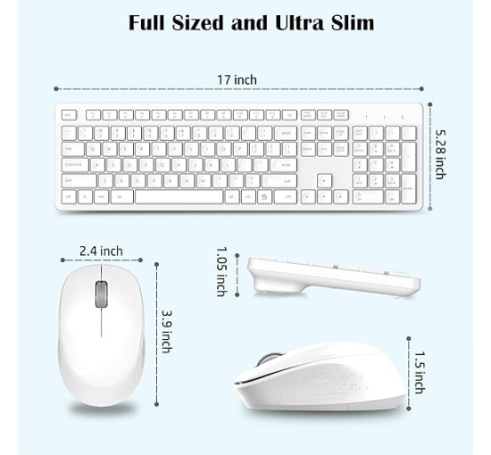 Бездротова клавіатура та миша LeadsaiL K786, білий (4174)