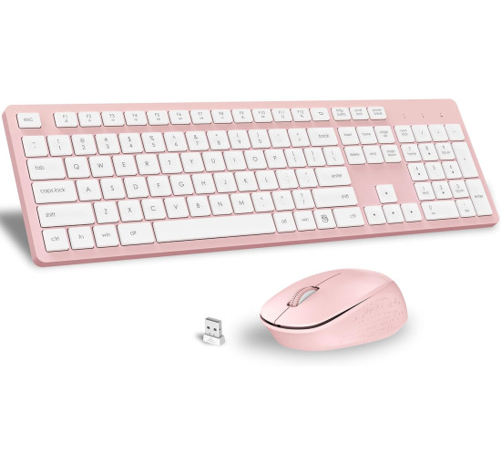 Бездротова клавіатура та миша LeadsaiL K786-PINK, рожевий (4175)