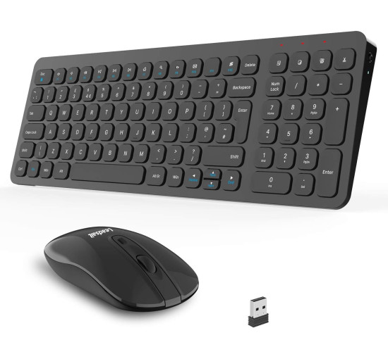 Бездротова клавіатура та миша LeadsaiL KF02UK-BLACK, чорний (4183)