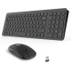 Бездротова клавіатура та миша LeadsaiL KF02UK-BLACK, чорний (4183)