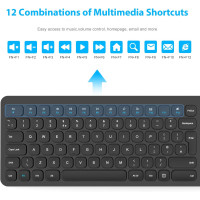 Бездротова клавіатура та миша LeadsaiL KF02UK-BLACK, чорний (4183)