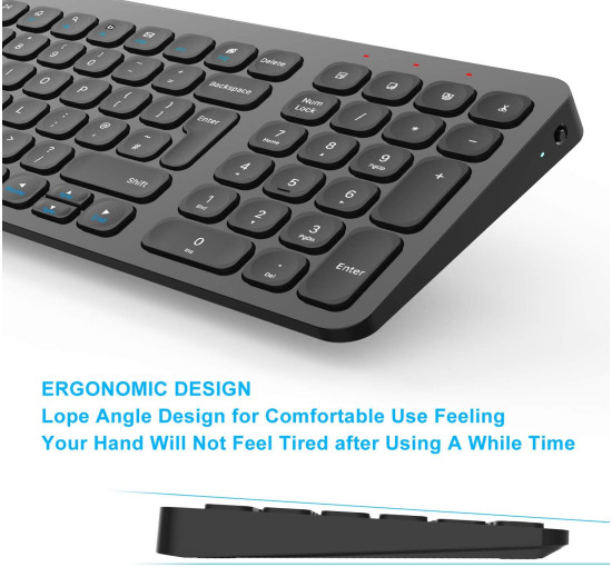 Бездротова клавіатура та миша LeadsaiL KF02UK-BLACK, чорний (4183)