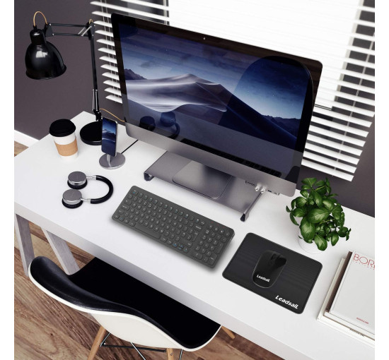 Бездротова клавіатура та миша LeadsaiL KF02UK-BLACK, чорний (4183)