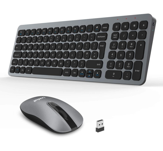 Бездротова клавіатура та миша LeadsaiL KF02UK-GREY, сірий (4184)