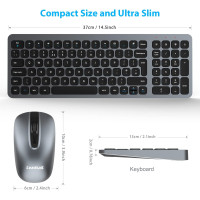 Бездротова клавіатура та миша LeadsaiL KF02UK-GREY, сірий (4184)