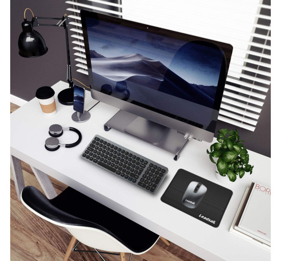 Бездротова клавіатура та миша LeadsaiL KF02UK-GREY, сірий (4184)