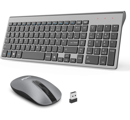 Бездротова клавіатура та миша LeadsaiL LX-008, сірий (4178)