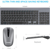 Бездротова клавіатура та миша LeadsaiL LX-008, сірий (4178)