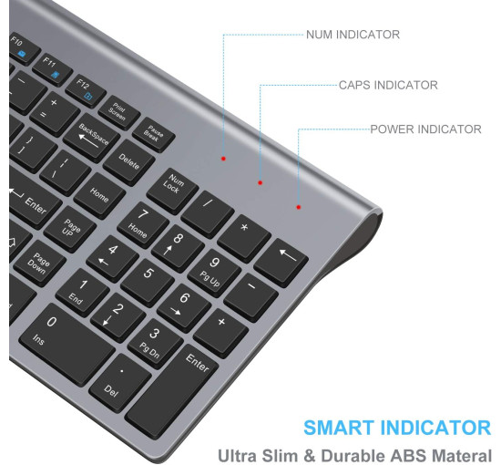 Бездротова клавіатура та миша LeadsaiL LX-008, сірий (4178)