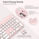 Бездротова клавіатура та миша LeadsaiL LX-008 з тримачем для телефону та планшета, 2,4 ГГц, рожевий (4168)