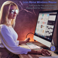 Бездротова клавіатура та миша LeadsaiL LX-008 з тримачем для телефону та планшета, 2,4 ГГц, рожевий (4168)