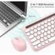 Бездротова клавіатура та миша LeadsaiL LX-008 з тримачем для телефону та планшета, 2,4 ГГц, рожевий (4168)