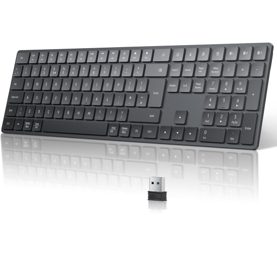 Бездротова клавіатура TECURS KB096, 2.4G-USB, чорна (2118)