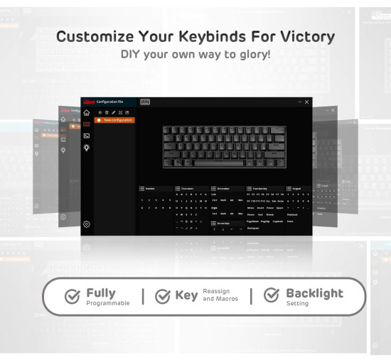 Бездротова механічна клавіатура RK ROYAL KLUDGE RK61 з потрійним режимом, чорна (4106)