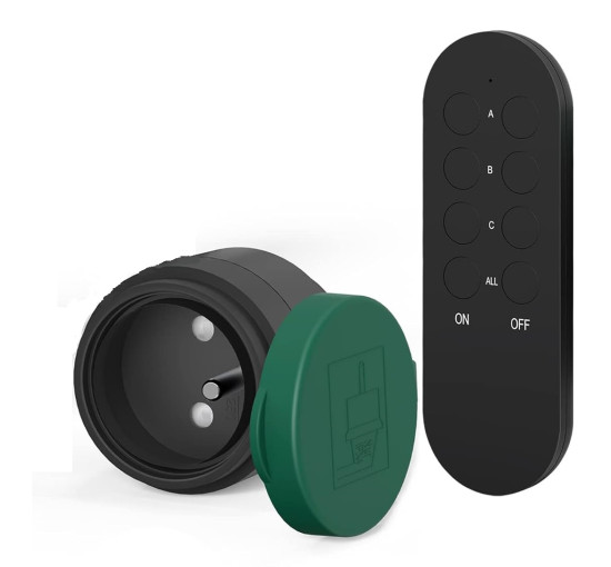 Бездротова розетка SURNICE для зовнішнього використання, IP44, радіус дії 40 м, 2300 Вт, зелена (2113)