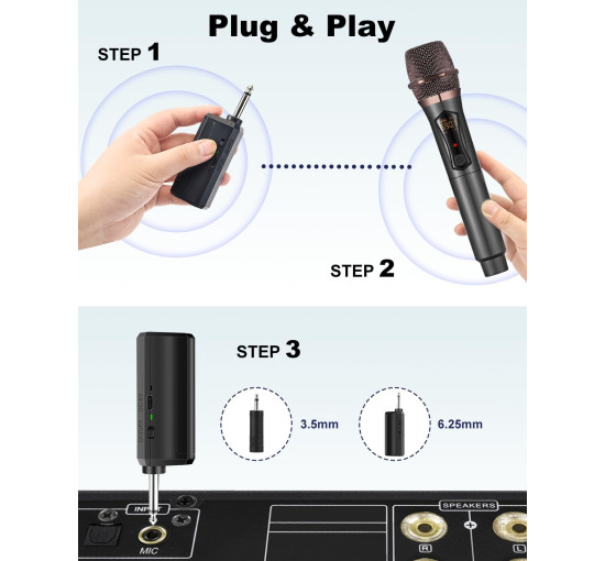 Беспроводной микрофон ALPOWL WXM-001, черный (3055)