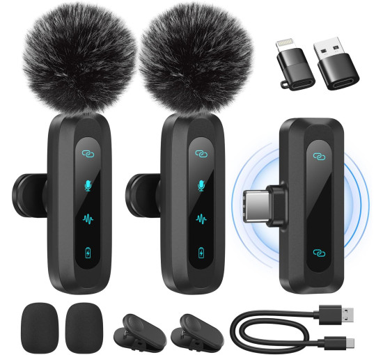 Беспроводной петличный микрофон WARM BOX J3, для iPhone, iPad, черный (4180)