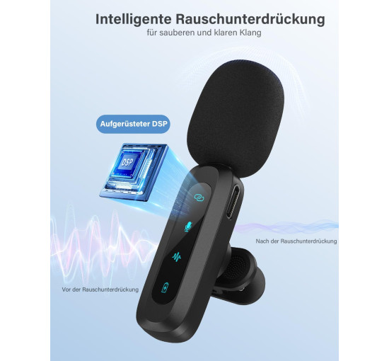 Беспроводной петличный микрофон WARM BOX J3, для iPhone, iPad, черный (4180)