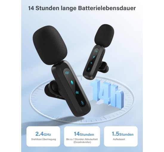 Беспроводной петличный микрофон WARM BOX J3, для iPhone, iPad, черный (4180)