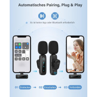 Беспроводной петличный микрофон WARM BOX J3 для iPhone/iPad (4180)