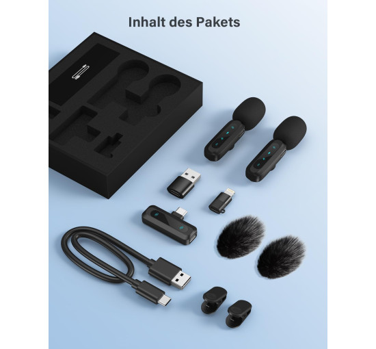 Беспроводной петличный микрофон WARM BOX J3, для iPhone, iPad, черный (4180)