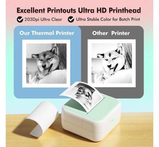 Bisofice Міні-принтер S1 для наклейок, термічний, зелений (4190)