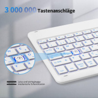 Bluetooth-клавіатура EasyAcc ‎K02, сумісна з iPad Air/iPad Pro/iPad, яскраво-біла (3040)