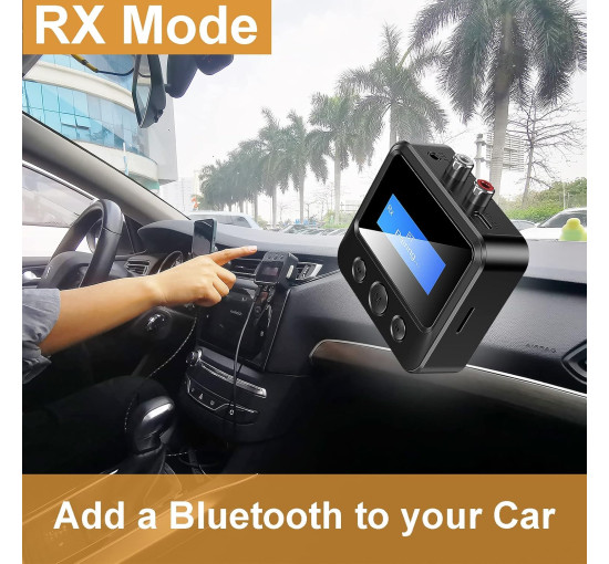 Bluetooth-передавач-приймач  WCCDYZDTG C39S з РК-екраном, TF-картою, підтримкою Plug-Play, підтримкою 3,5 мм AUX, RCA (0160)