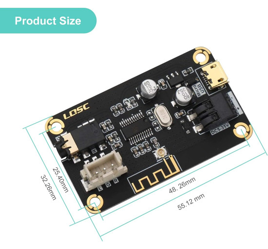 Bluetooth-приймач RUIZHI Модуль плати DC 5V-35V Декодер Аудіо Стерео, Чіп для DIY Навушники (0184)