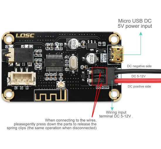 Bluetooth-приймач RUIZHI Модуль плати DC 5V-35V Декодер Аудіо Стерео, Чіп для DIY Навушники (0184)