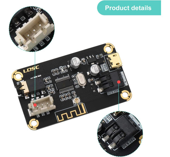Bluetooth-приймач RUIZHI Модуль плати DC 5V-35V Декодер Аудіо Стерео, Чіп для DIY Навушники (0184)